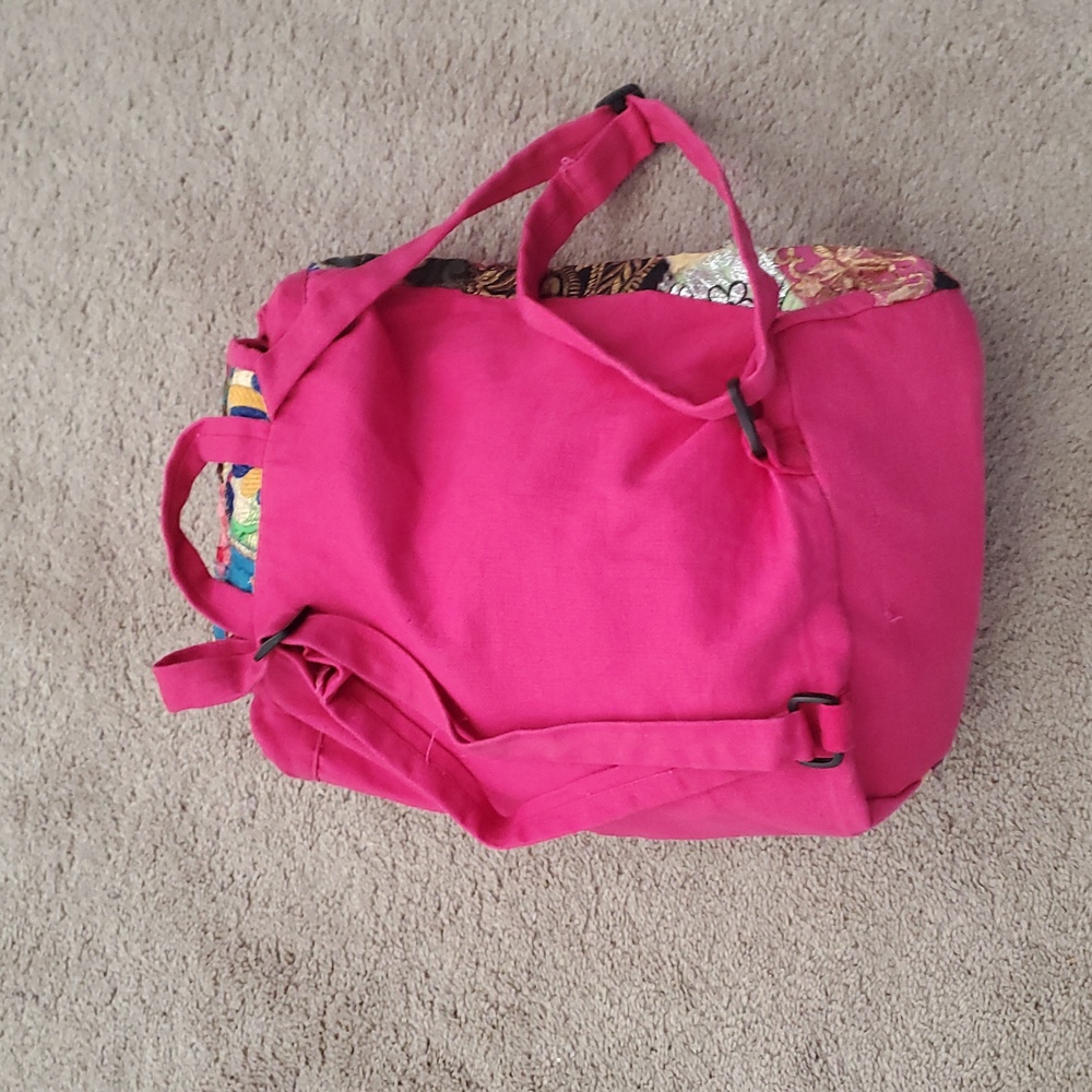 Colorful Embroidered Patchwork Backpack 13x17x7 Z… - image 4